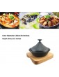 Moroccan Cooking Tagine Cast Iron Casserole Dishes Cookware Fondue With Lid Cast Iron Material Large Handmade 100% Lead Free Safe Slow Cooker With Wooden Floor For Different Cooking Styles Various Siz - B0932FP9T4M