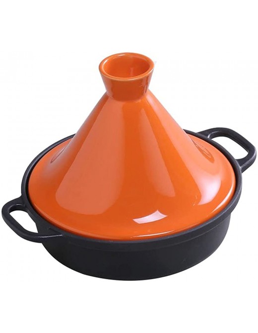 Tagine Moroccan Cast Iron Cooker Pot Tagine Cooking Pot with Dual Handle Cooking Tagine for Cooking and Stew Casserole Slow Cooker 26cm - B098F3W2ZJJ
