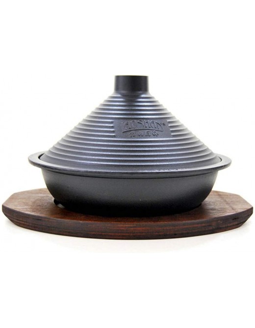 Tagine Moroccan Cast Iron Cooker Pot with Anti-scalding Board Moroccan Tagine Clay Casserole Slow Cooker Non-Porous Cone Lid for Different Cooking Styles and Temperature Settings Oven 24CM - B08PVK8YV1W