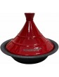 VOLKSKUCHEN Tagine 33.5 cm Height 7 cm – Stone Coating – Suitable for All Heat Sources and Induction – Red - B0953RT17SV