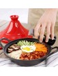 XIANDIAN Casserole Casserole Dishes with Lids Moroccan Cooking Tagine Pot,Enameled Cast Iron Tagine with Silicone Gloves,Tajine for Different Cooking Styles Non-Stick Pot 27cm Color : Red - B09RGKZYRLQ