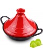 XIANDIAN Casserole Casserole Dishes with Lids Moroccan Cooking Tagine Pot,Enameled Cast Iron Tagine with Silicone Gloves,Tajine for Different Cooking Styles Non-Stick Pot 27cm Color : Red - B09RGKZYRLQ