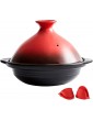 YANGYAYA Enameled Cast Iron Moroccan Tagine Tajine Cooking for Different Cooking Styles and Temperature Settings Stew Casserole Slow Cooker-Red 0.9l - B08T6KS7WVT