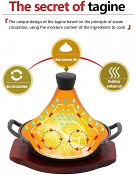 YANGYAYA Lead Free Tajine Cooking Pot Tagine Pot with Aluminum alloy lid and Composite base Cooking Tagine Induction For Different Cooking Styles-Orange 24cm - B08RS9DG1ZE
