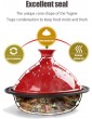YXZN 24Cm Lead Free Cooking Tagine Tagine Pot Ceramic Casserole Suitable for Different Cooking Styles Compatible with All Stoves - B08QZ9SH8MT