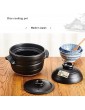 BB&UU Japanese Earthenware Clay Rice Cooker With Double Lid,Round Donabe Hot Pot Ceramic Casserole Rice Cookware Stockpot Stove Pot,Made In Japan-Black 16.7x11.5cm7x5inch - B093CRPWTMK