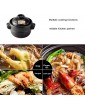 BB&UU Japanese Earthenware Clay Rice Cooker With Double Lid,Round Donabe Hot Pot Ceramic Casserole Rice Cookware Stockpot Stove Pot,Made In Japan-Black 16.7x11.5cm7x5inch - B093CRPWTMK