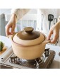 Durable Stockpot Ceramic Casserole Clay Pot Earthen Pot with Lid Round Heat Resistant Soup Pot Vintage Earthenware Pot Stovetop Ceramic Stew Pot 1L 1.8L 2.3L Soup Pot Size : 1L Size : 2.3L 2.3L - B09KYJ71X6C