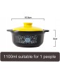 Enamel Ceramic Casserole Stockpot with Lid Heat Resistant Clay Pot Hot Soup Pot Stew Pot Earthen Pot for Cooking Stew Soup Rice,1100ml - B0B2RHPD7ZD