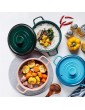 fikujap Ceramics Casserole Round Casserole Dish with Lid Stoneware Small Cocotte Heat-Resistant Stockpot Clay Soup Pot - B09374FW8TX