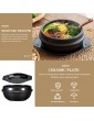 HEMOTON Korean Cooking Stone Bowl 1100ml Ceramic Stockpot Japanese Sumi Kannyu Donabe Clay Pot with Base Porcelain Casserole Pot Earthenware Pot - B09NVYZHSVU