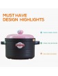 HIAQIMEI 5L Ceramic Casserole Dish,Stew Pot Hot Pot Stockpot with Lid Cookware,Shock Proof Dual Handles Casserole Dish Pink 5l - B09Z2RWDXFK