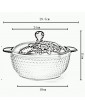 HIZLJJ Ceramic Round Casserole Bakeware Dish with Lid with Antique-Style Finish Household Open Flame Soup Casserole High Temperature Resistance Ceramics Large Capacity Practical Casserole - B07YHWPZGVV
