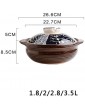 Terrines Casserole with Lids Japanese Style Simple Geometric Pattern Non-Stick Soup Pot Dedicated to Open Flame 4 Sizes Ceramic Pot for Household Use Color : Brown Size : 2L - B08ZCV2TJ9T