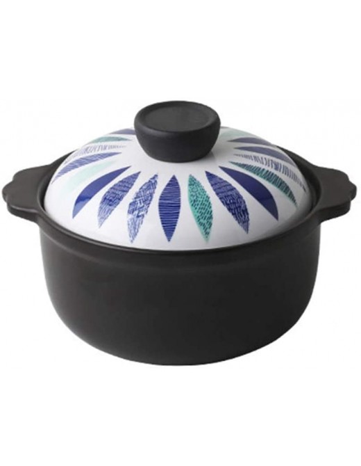 Terrines Casserole with Lids Japanese Style Simple Leaf Pattern Casserole Household Size Ceramic Pot Non-Stick Soup Pot for Open Flame Color : A Size : 3.5L - B08ZD2K5T7F
