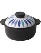 Terrines Casserole with Lids Japanese Style Simple Leaf Pattern Casserole Household Size Ceramic Pot Non-Stick Soup Pot for Open Flame Color : A Size : 3.5L - B08ZD2K5T7F