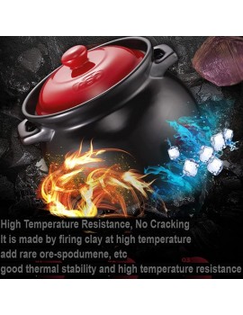 YISUPP Casserole Dishes with Lids Oven Proof High Temperature Soup Crock Pot Saucepan Ceramic Round with Lid Heat-Resistant,black-2.5L - B0B364NCHTG
