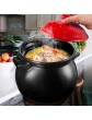YISUPP Casserole Pot for Hob and Oven Heat-Resistant Earthenware Pot Large Clay Cooking Pots withLid Cookware Stew Pot Stockpot with Lid,black-3.5L - B0B219JG43E