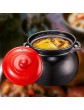 YISUPP Clay Pots for Cooking with Handle and Lid Terrines Clay Casserole Pot Terracotta Stew Pot Cookware Stew Pot Stockpot with Lid,black-2.5L - B0B28ZC8TPQ