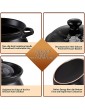 YISUPP Japanese Ceramic Hot Pot Casserole Earthenware Clay Pot High Temperature Soup Crock Pot Saucepan Large Handmade Does Not Crack Slow Cooker,black-5.5L - B0B34WWKQ4H