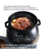 YISUPP Non-Stick Deep Stockpot with Lid for Stew Cooking Sturdy Clay Casserole Pot Terracotta Stew Pot Stew Casserole Great for Slow Cooking and Stews,black-3.4L - B0B2MZ63ZSU
