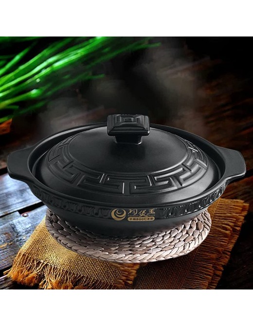 YISUPP Premium Casserole Dish with Lid for Oven Stockpot with Lid for Stew Soup Scratch Resistant with Handle Stew Pot for Kitchen Cookware,black-1.1L - B0B31ZT5PHY